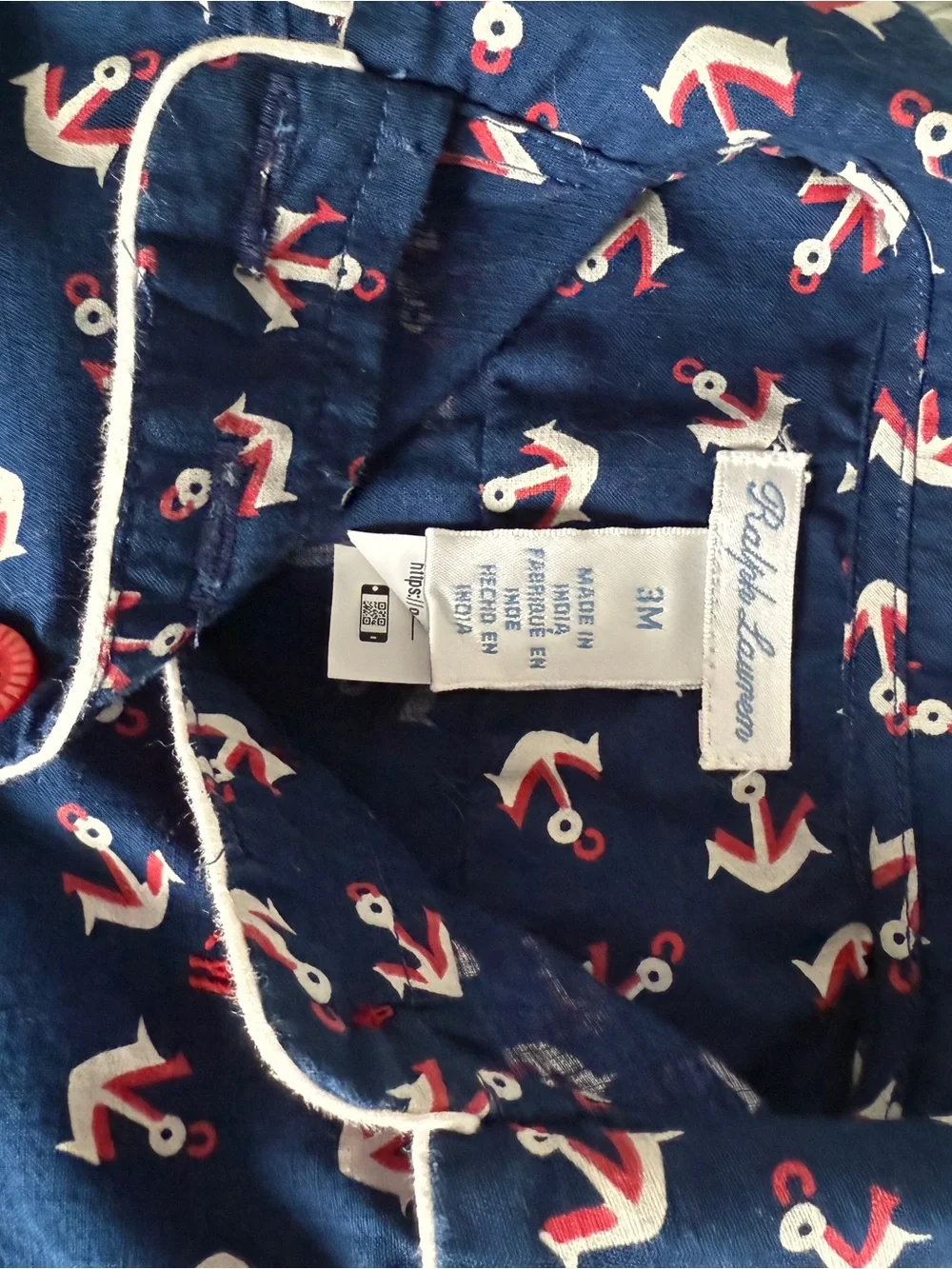 Ralph Lauren Navy Dress with Red and White Anchor Print